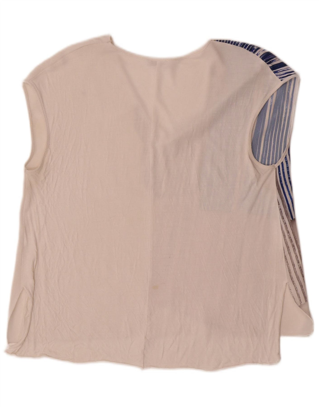 Zara Dame ærmeløs bluse Top UK 14 Medium White Colourblock