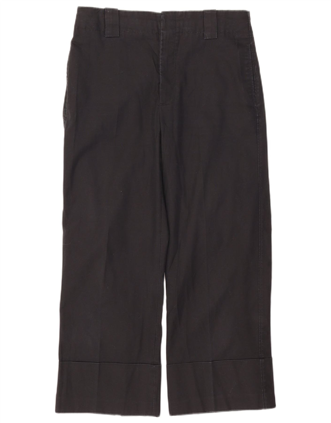 Zara Dame Cropped Trousers Medium W28 L24 Sort Bomuld