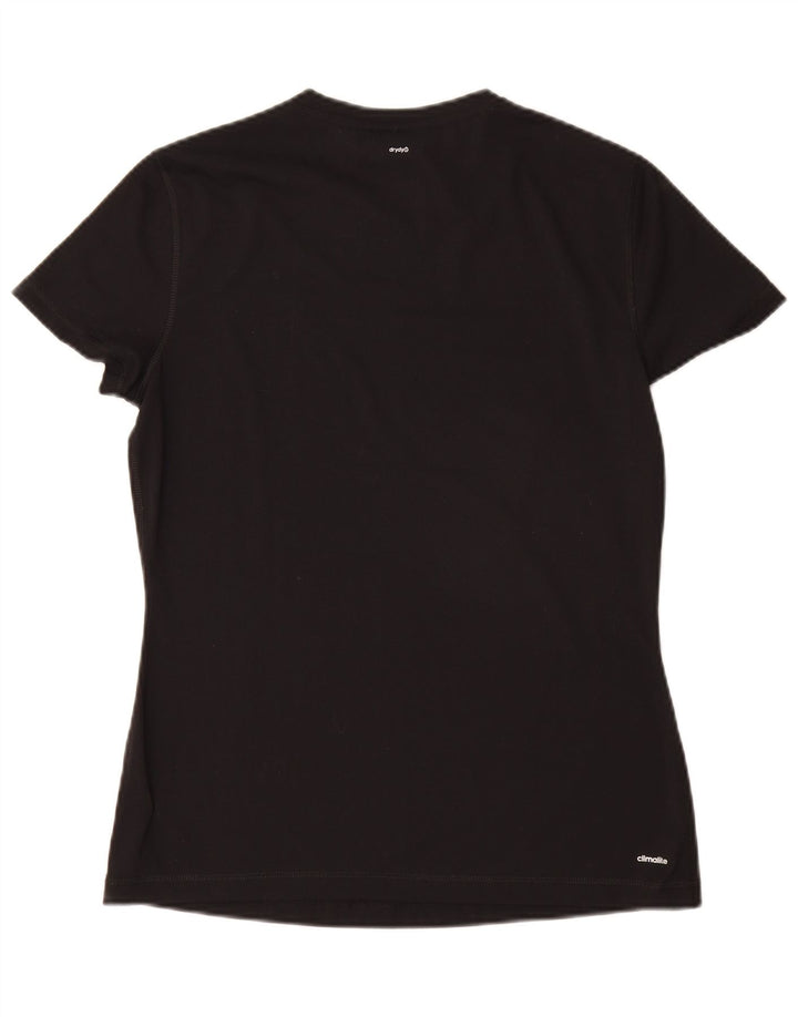 Adidas Dame Climalite T-Shirt Top UK 12/14 Medium Sort Polyester