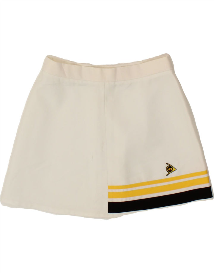 DUNLOP Womens Tennis Skirt UK 14 Medium  White Polyester Vintage Dunlop and Second-Hand Dunlop from Messina Hembry 