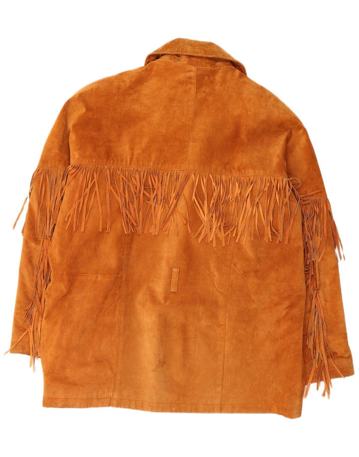 VINTAGE Herre ruskindsjakke EU 54 2XL Brunt Læder