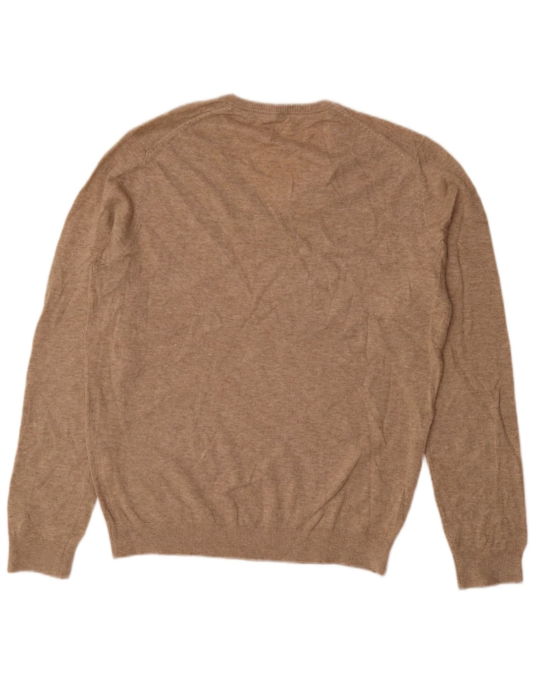 BENETTON Herre V-hals sweater Stor Beige