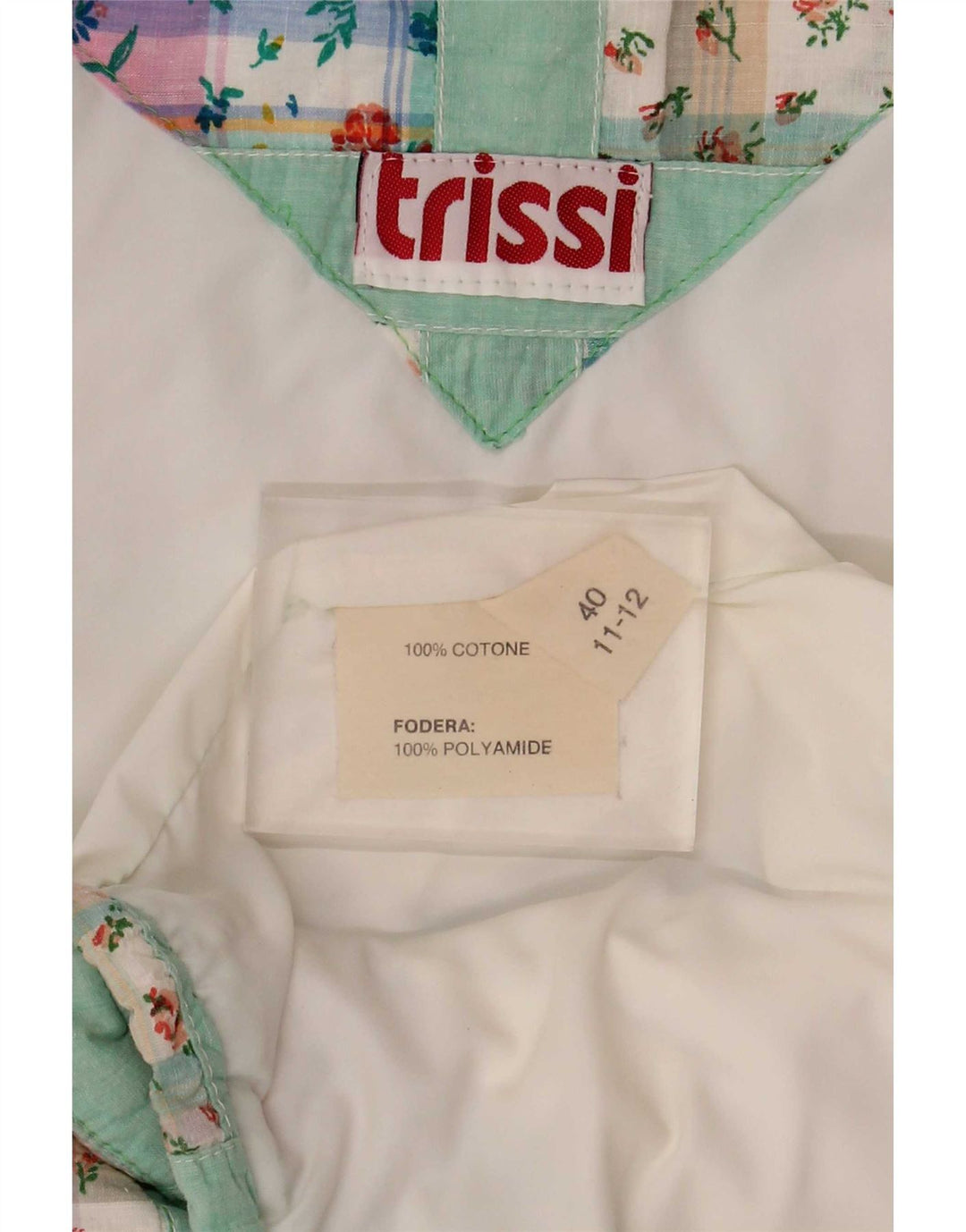 Trissi Womens Gilet IT 40 Medium Green Patchwork Bomuld