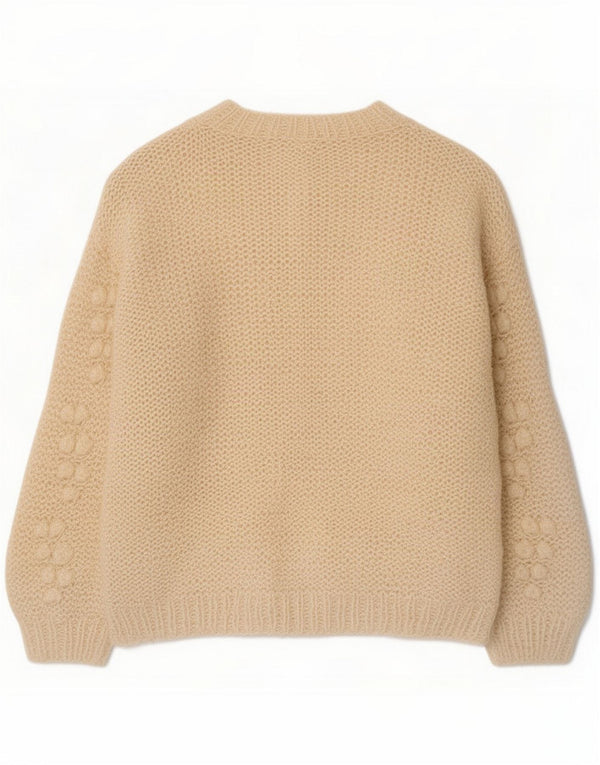 Vintage dame cardigan sweater UK 14 Medium Off White Nyhed