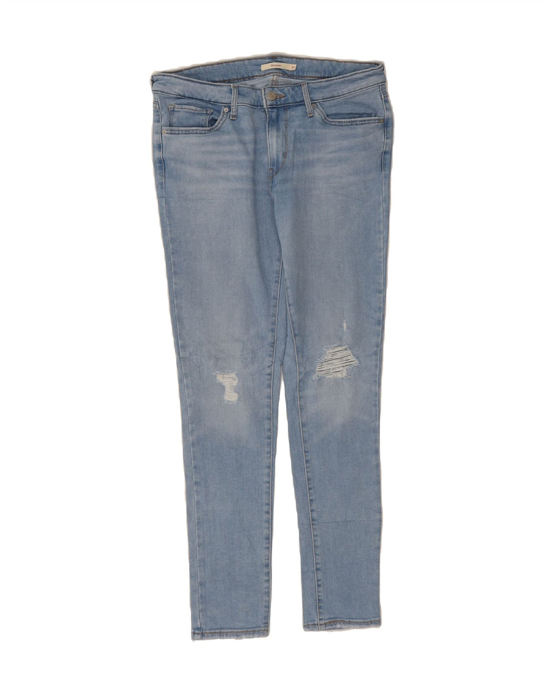 LEVI'S Womens 711 Distressed Skinny Jeans W30 L30 Blue Cotton Vintage Levi's and Second-Hand Levi's from Messina Hembry 