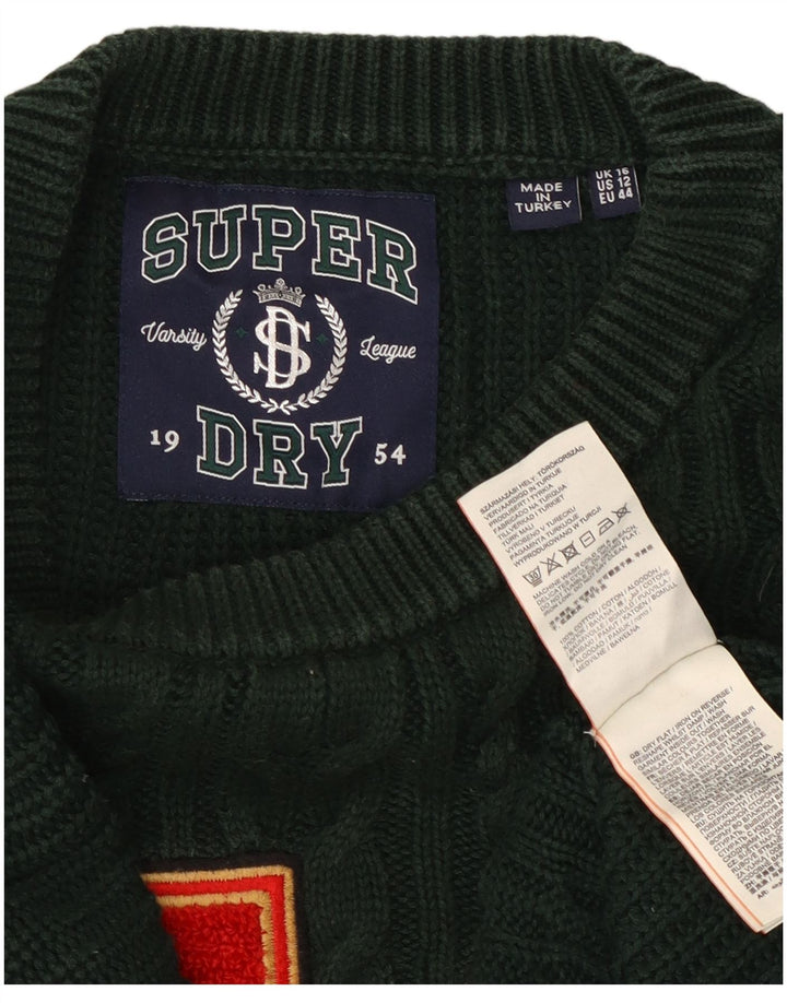 SUPERDRY Dame Oversized Boat Neck Jumper Sweater UK 16 Large Green