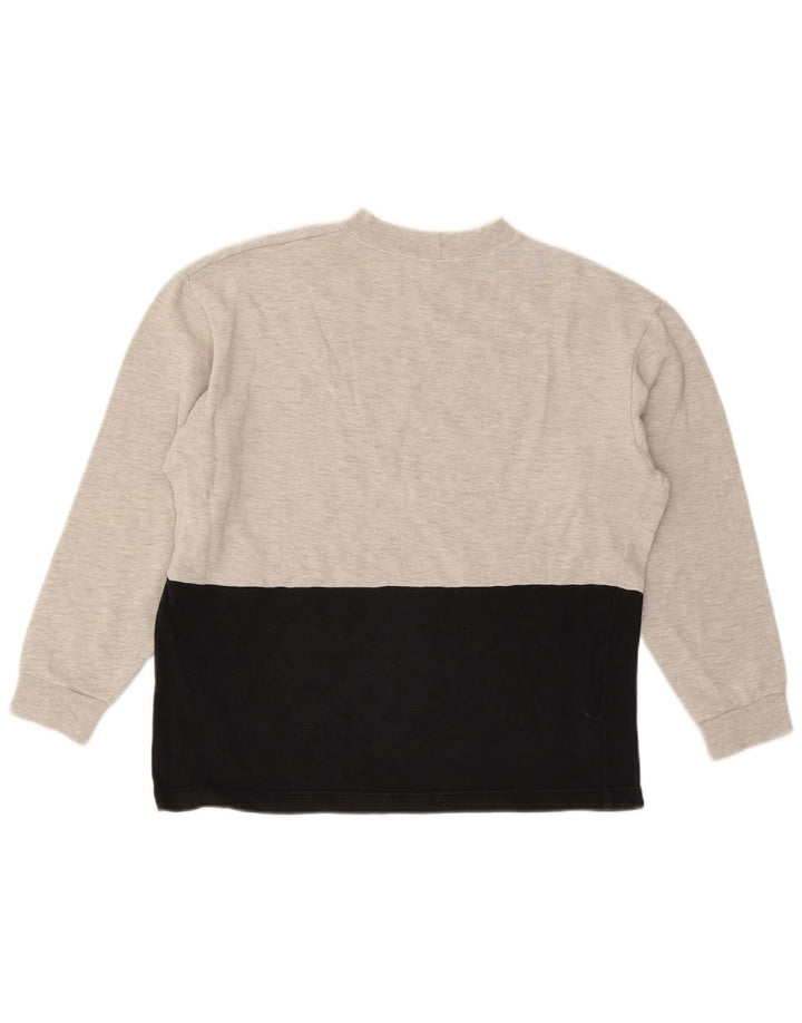 BENETTON Grafisk sweatshirt til mænd, lille grå farveblok bomuld