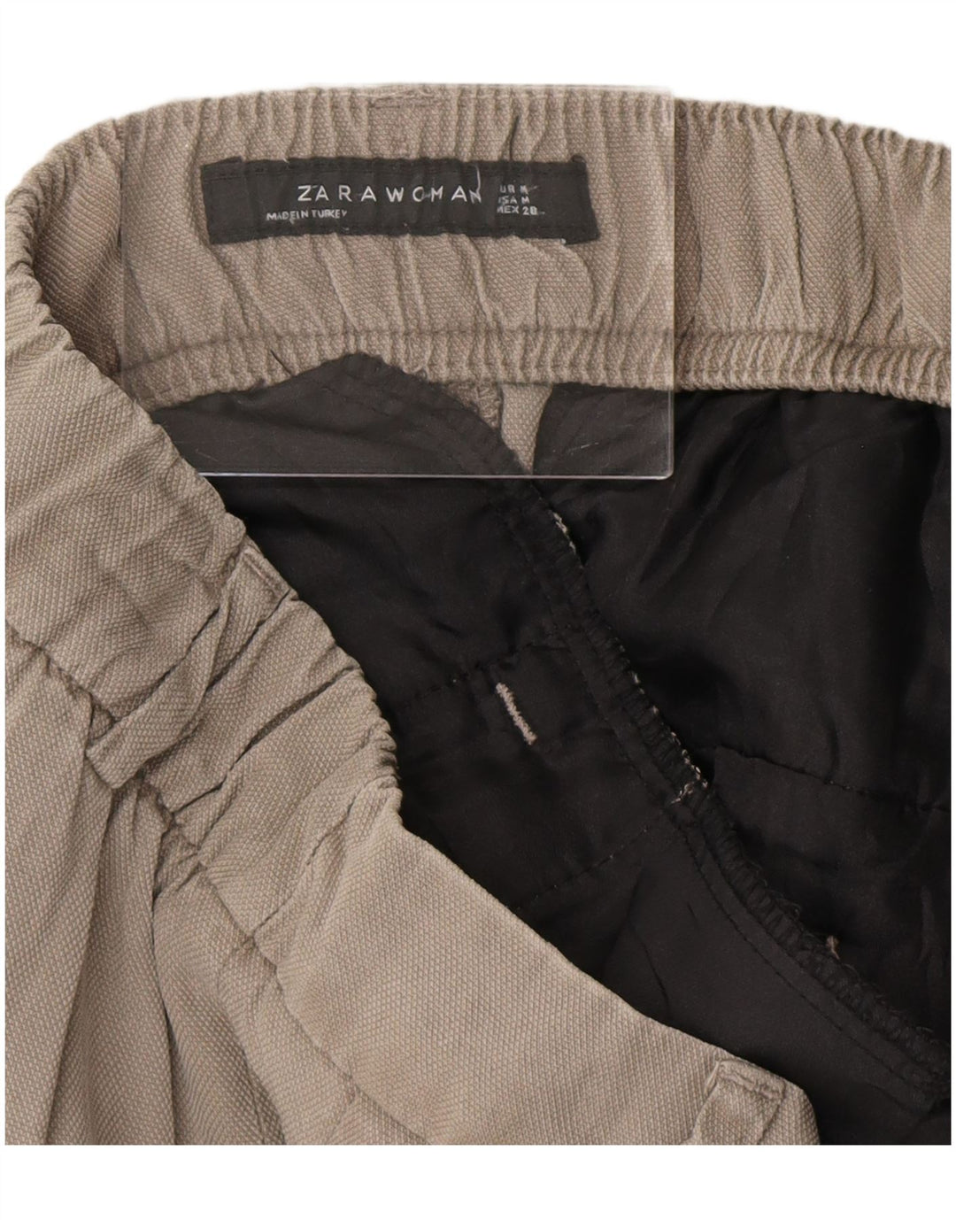 ZARA Dame Cropped Trousers Medium W28 L23 Beige