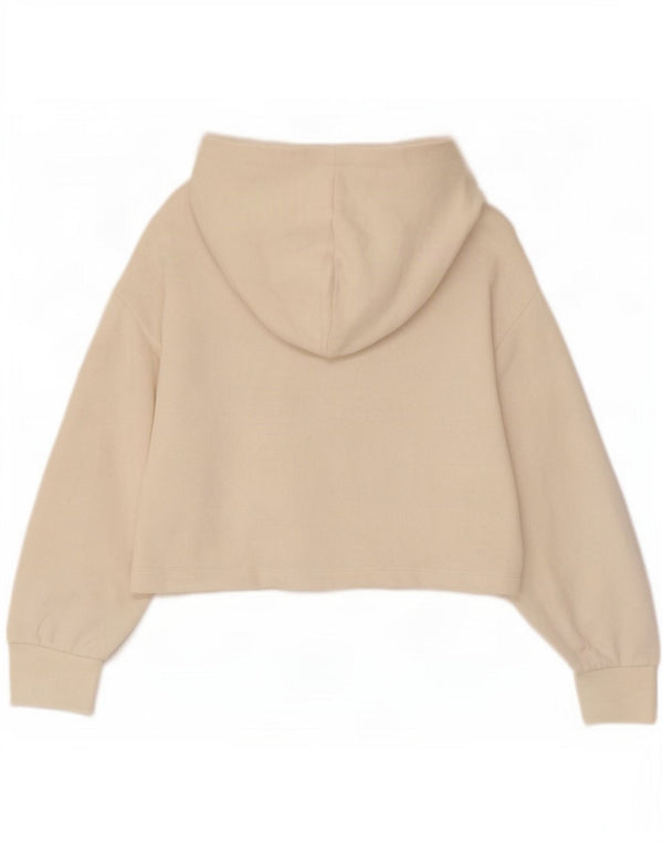 Zara Dame Los Angeles Crop Oversized Hoodie Jumper UK 14 Medium Off White
