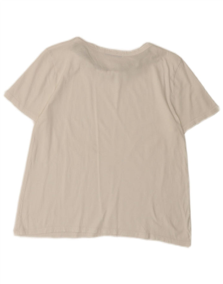 Zara T-Shirt Top UK 12 Medium Hvid