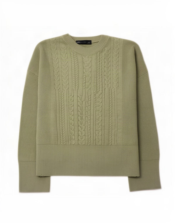 Marks & Spencer Dame Oversized Crew Neck sweater UK 16 Large Green