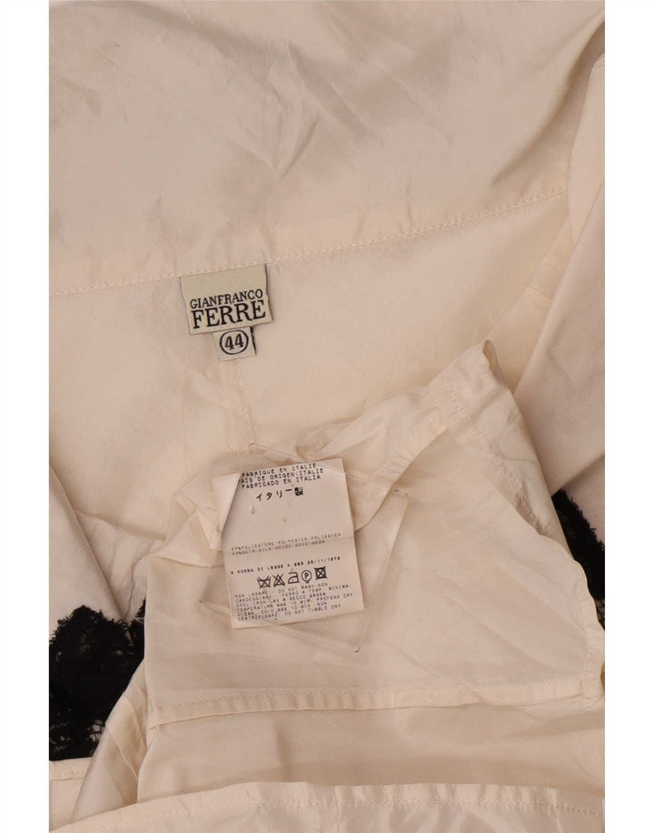 Gianfranco Ferre Dameskjorte Bluse IT 44 Medium Off White Floral