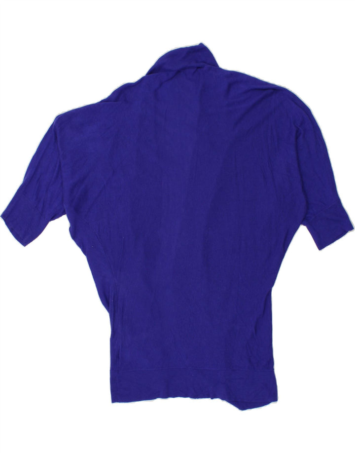 MOSSIMO Womens Short Sleeve Cardigan Sweater UK 16 Large Blue Vintage Mossimo and Second-Hand Mossimo from Messina Hembry 