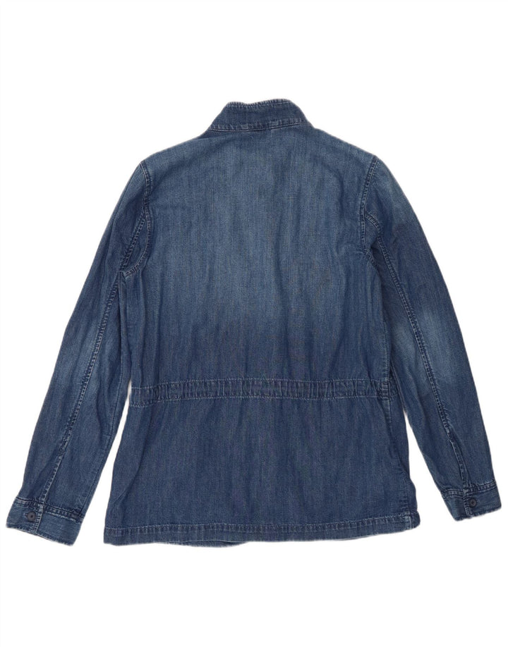 Gap Dame Denim Shirt UK 10 Small Blue Cotton