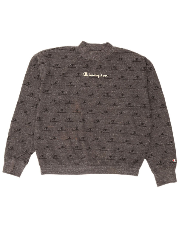 Champion Dame Grafisk Sweatshirt Jumper UK 18 XL Grå Bomuld