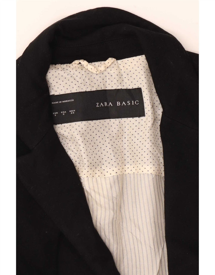 Zara Dame 1 Knap Blazer Jacket UK 10 Lille Sort