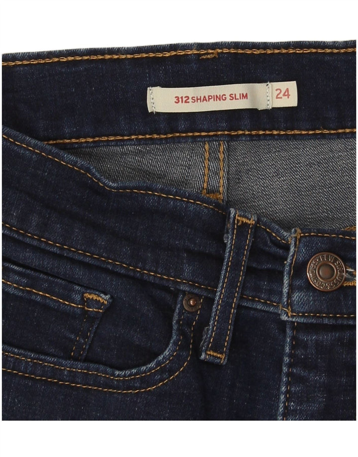 Levi's Womens 312 Shaping Slim Jeans W24 L31 Marineblå