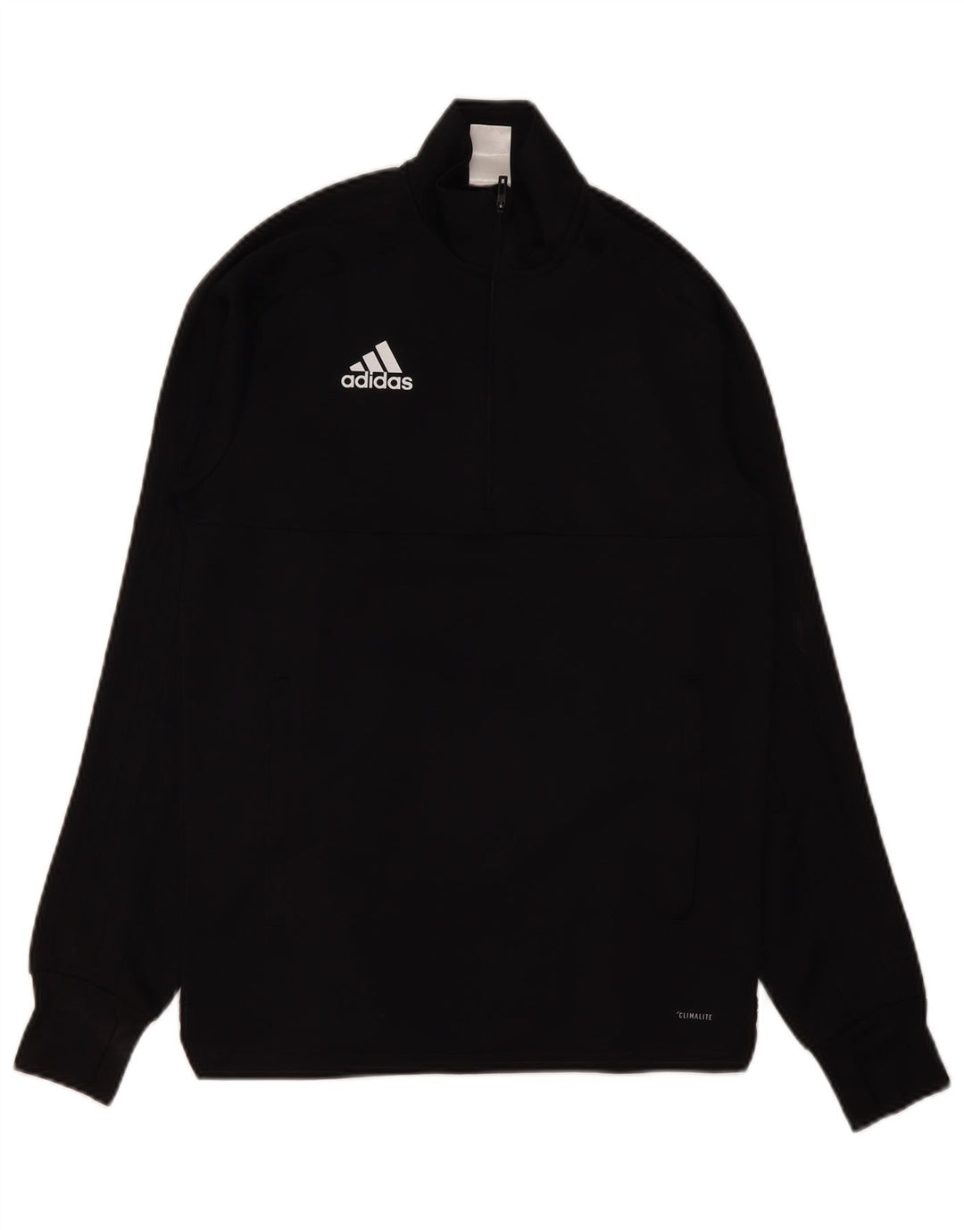 ADIDAS Herre Climalite Pullover med lynlås-hals Træningsdragt Top XS Sort polyester
