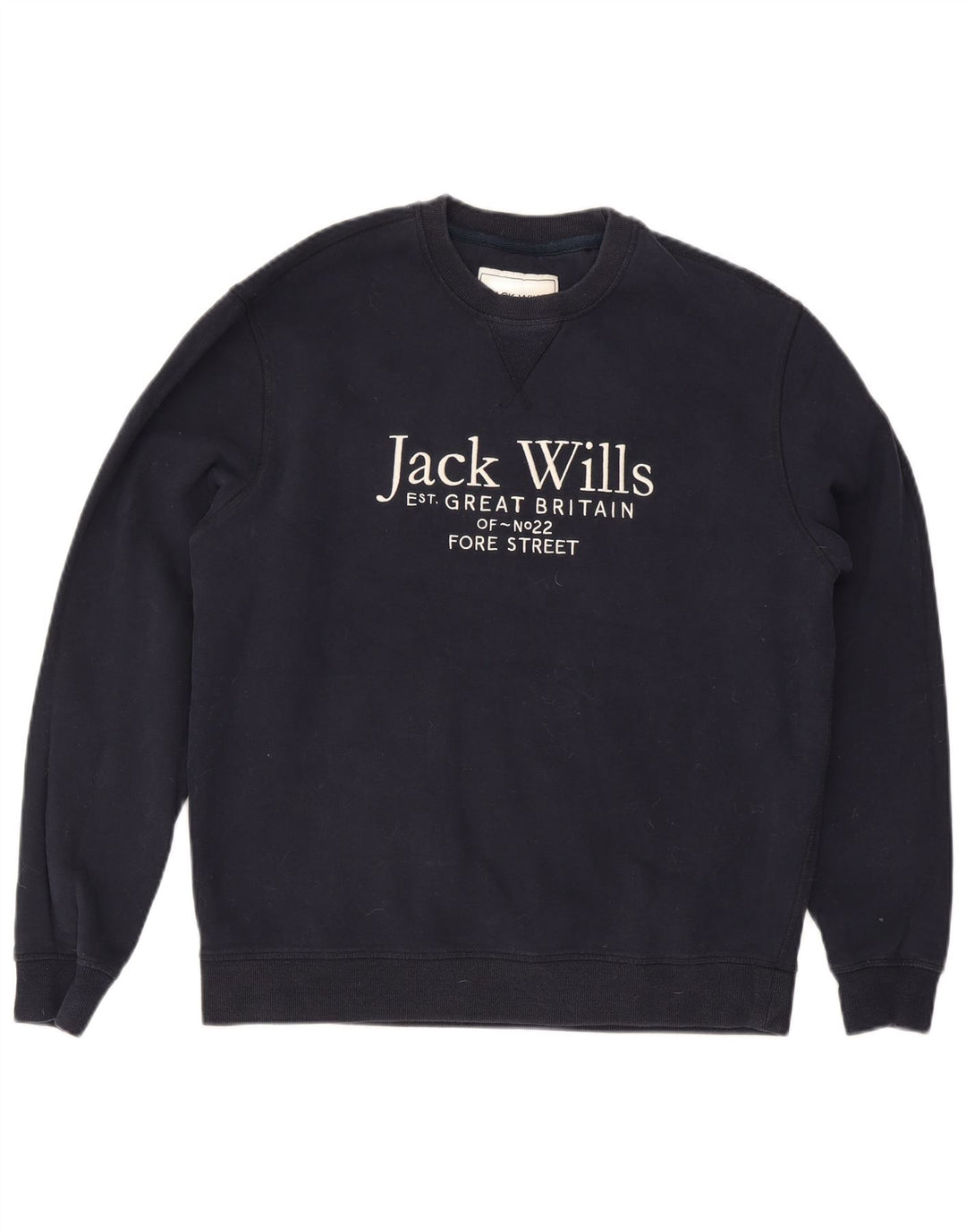 Jack Wills Herre grafisk sweatshirt jumper stor marineblå bomuld