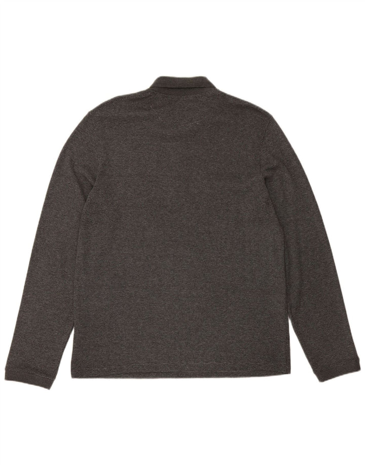 TED BAKER Herre London langærmet poloskjorte str. 5 XL Grå bomuld