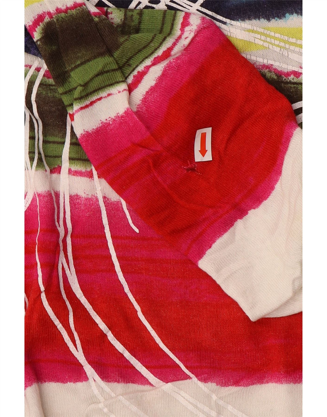 Desigual Dame Boat Neck Jumper Sweater UK 12 Medium Flerfarvet