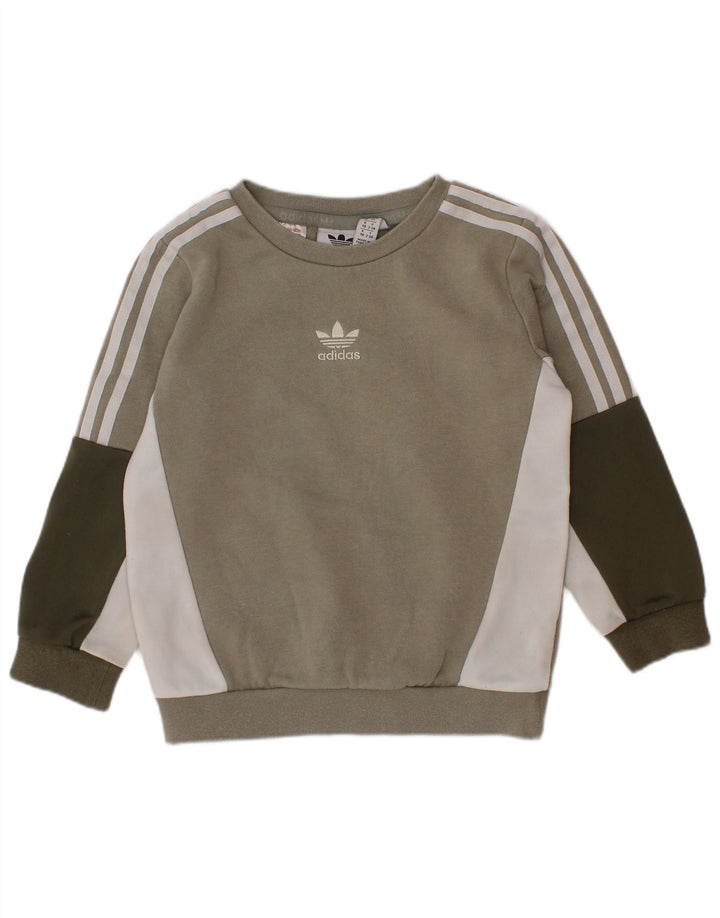 Adidas Boys Sweatshirt Jumper 2-3 år Grå Colourblock