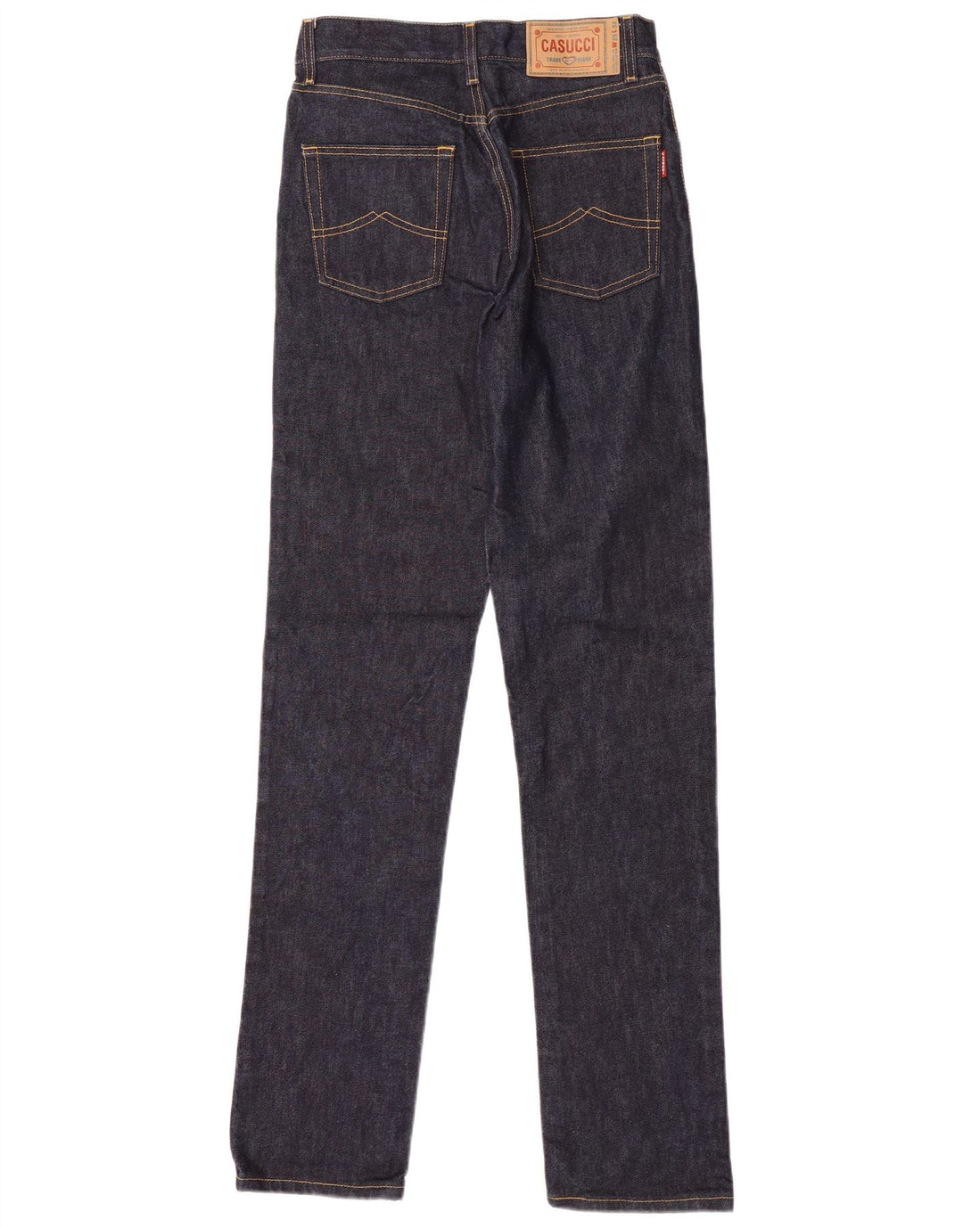 CASUCCI Herre Højtaljede Straight Jeans W28 L32 Marineblå Bomuld