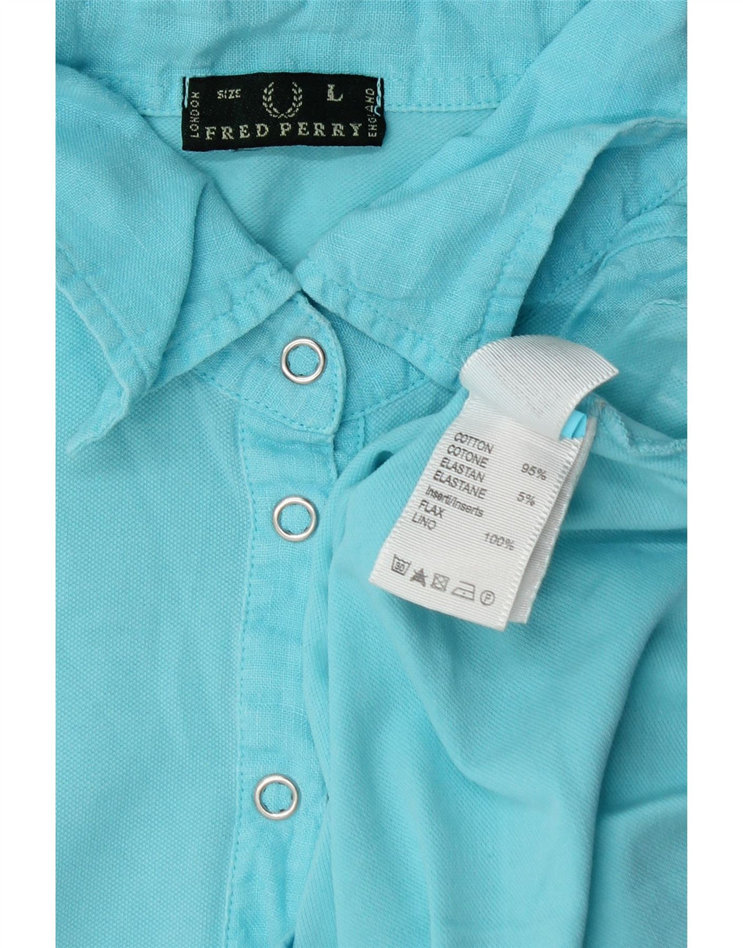 Fred Perry Dame Polo Shirt UK 14 Stor Blå Bomuld