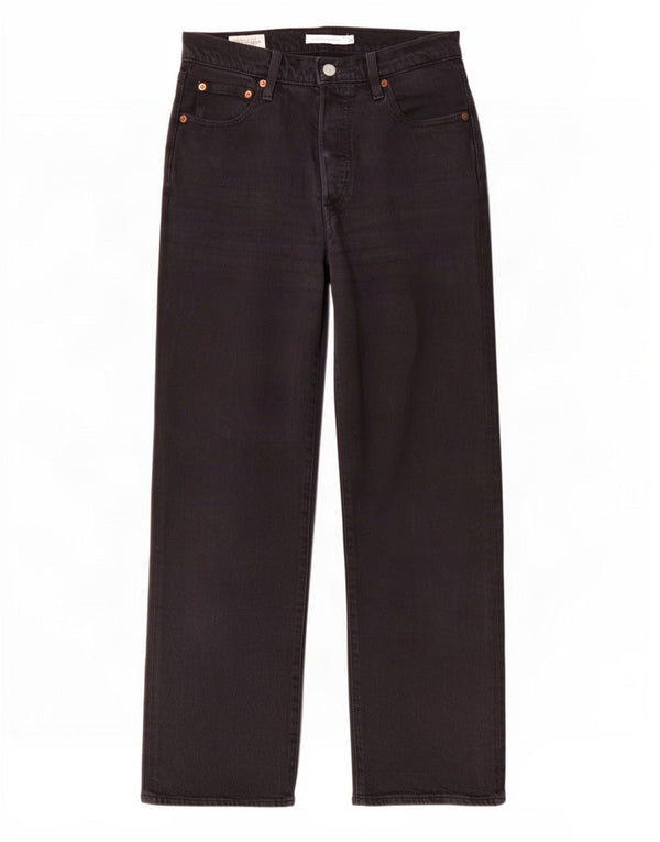 Levi's Dame Ribcage Højtaljede Lige Jeans W26 L27 Sort Bomuld