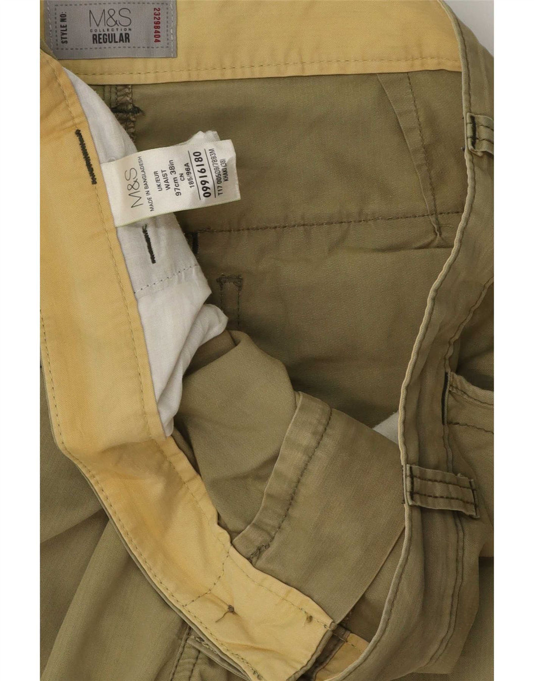 Marks & Spencer Herre Regular Cargo Shorts W38 XL Khaki Cotton