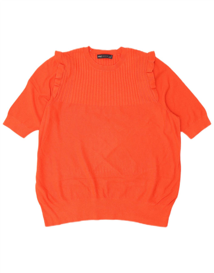 Marks & Spencer Damebluse Top UK 20 2XL Orange Viscose