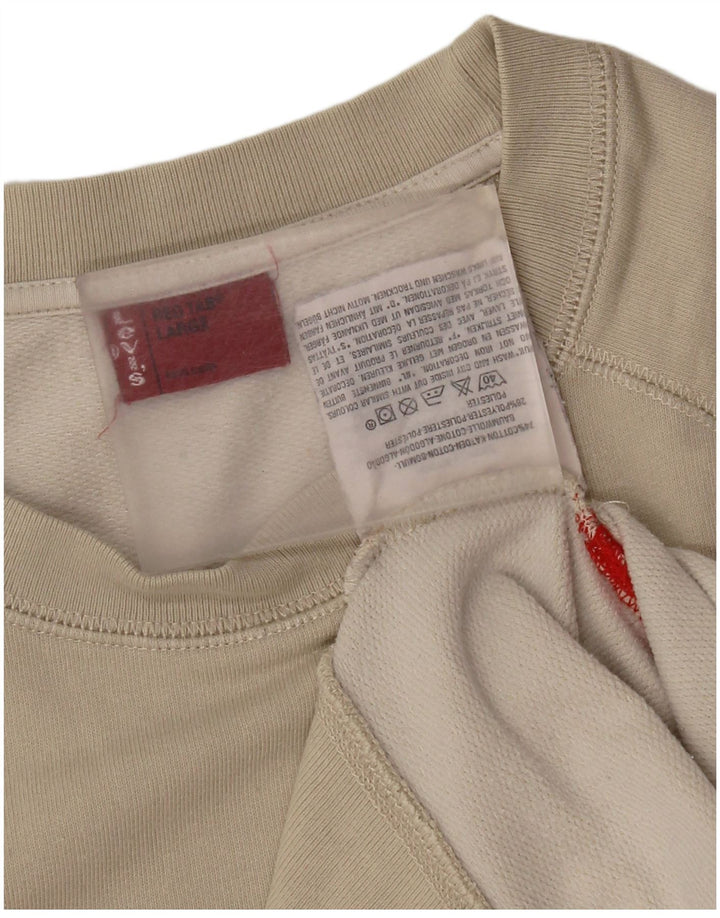 Levi's Dame Grafisk Sweatshirt Jumper UK 16 Stor Grå Bomuld