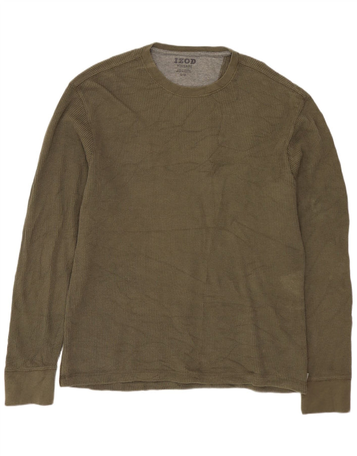 IZOD Herre Top Langærmet Stor Khaki