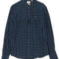 WRANGLER Herre Slim Flannel Shirt Medium Blue Gingham Cotton