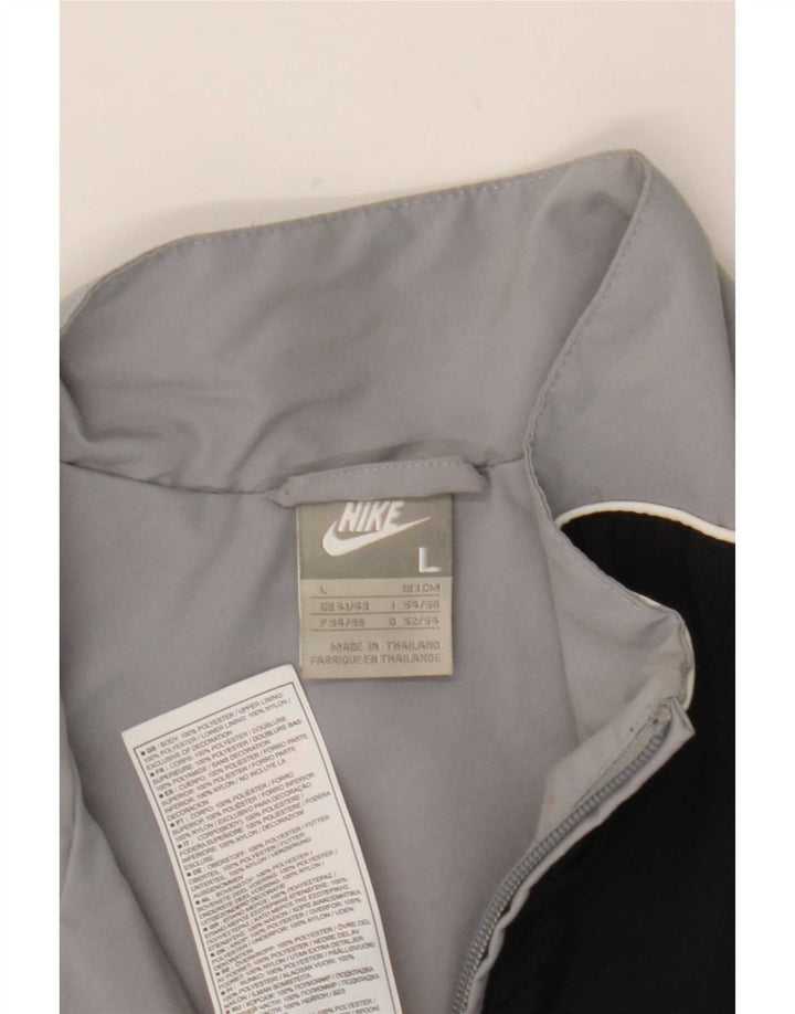 Nike træningsdragt til mænd, topjakke UK 41/43, stor grå farveblok polyester