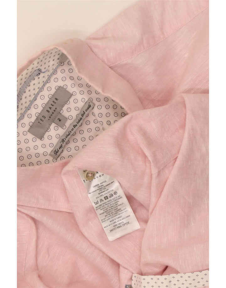 Ted Baker Herreskjorte str. 2 Lille Pink Linned