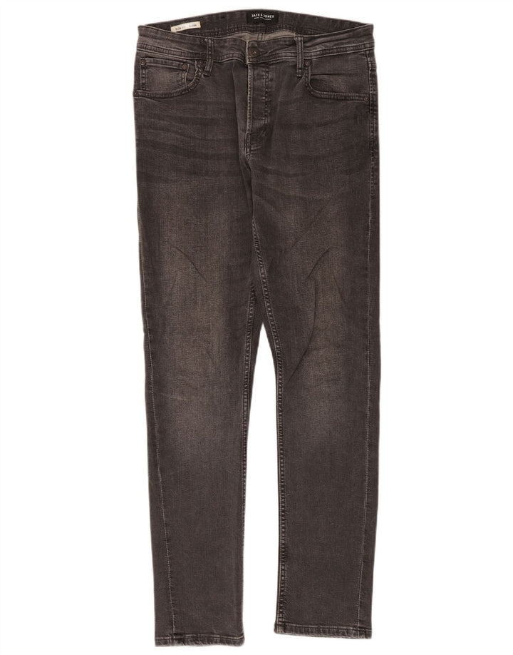 Jack & Jones Herre GLENN Slim Jeans W32 L32 Grå Bomuld