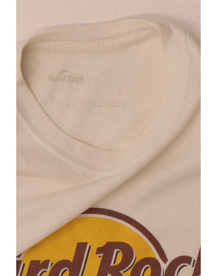 Hard Rock Cafe Herre Paris Grafisk T-Shirt Top Medium Hvid