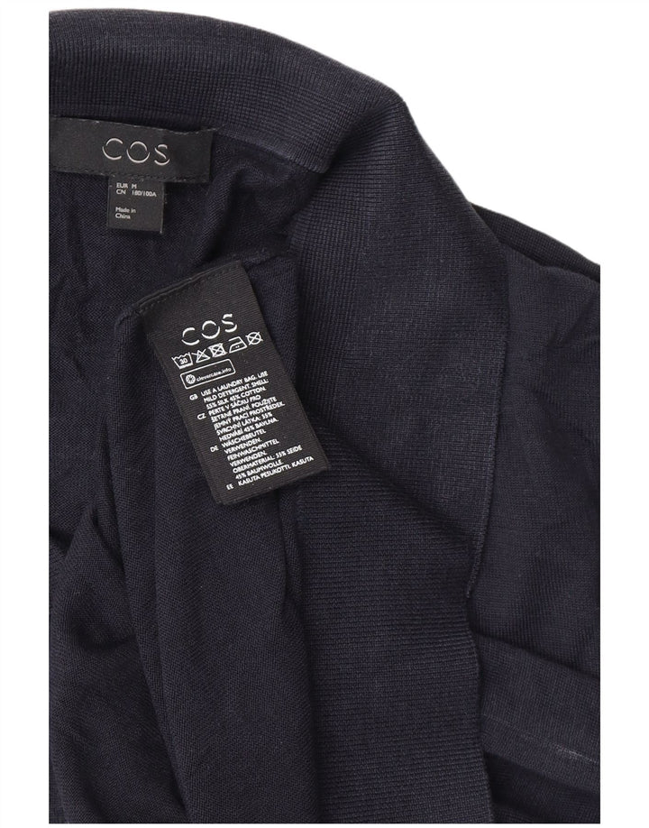 Cos Herre Polo Neck sweater Medium Navy Blue Silke