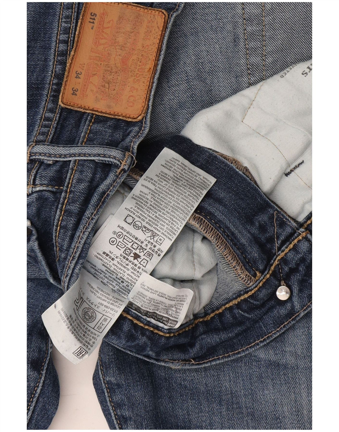 Levi's Herre 511 Slim Jeans W34 L28 Blå Bomuld