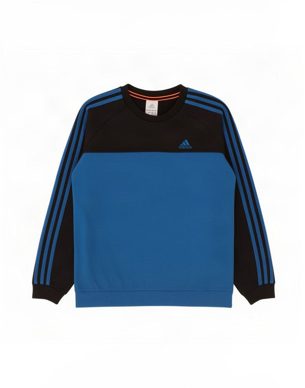 Adidas Boys Sweatshirt Jumper 11-12 år Blå Colourblock Bomuld