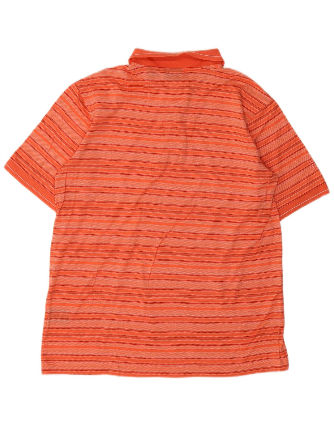 FILA Mens Polo Shirt Medium Orange Striped Cotton
