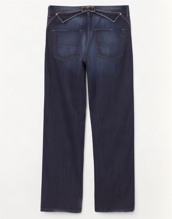 Diesel Herre Pheyo Distressed Straight Jeans W33 L34 Marineblå Bomuld