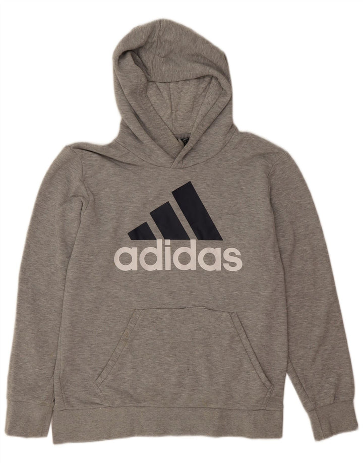 Adidas Grafisk hættetrøje til mænd mellemgrå flækket bomuld