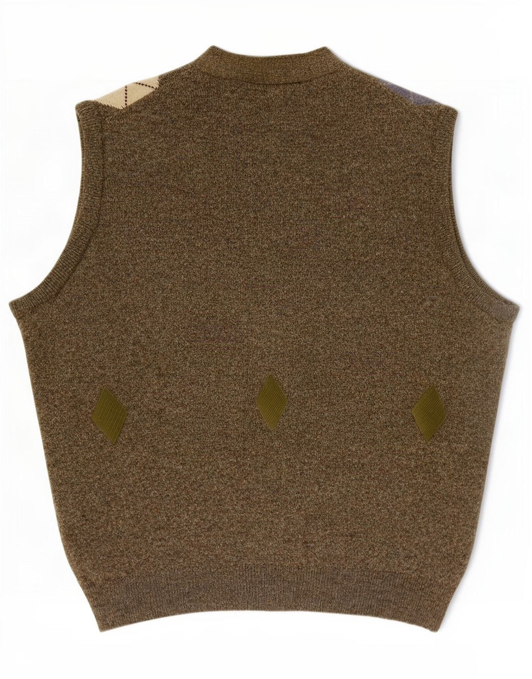 Kerry Herre Classics Ærmeløs cardigantrøje XL Khaki Argyle/Diamond