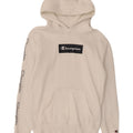 CHAMPION Mens Graphic Hoodie Jumper Small White Cotton