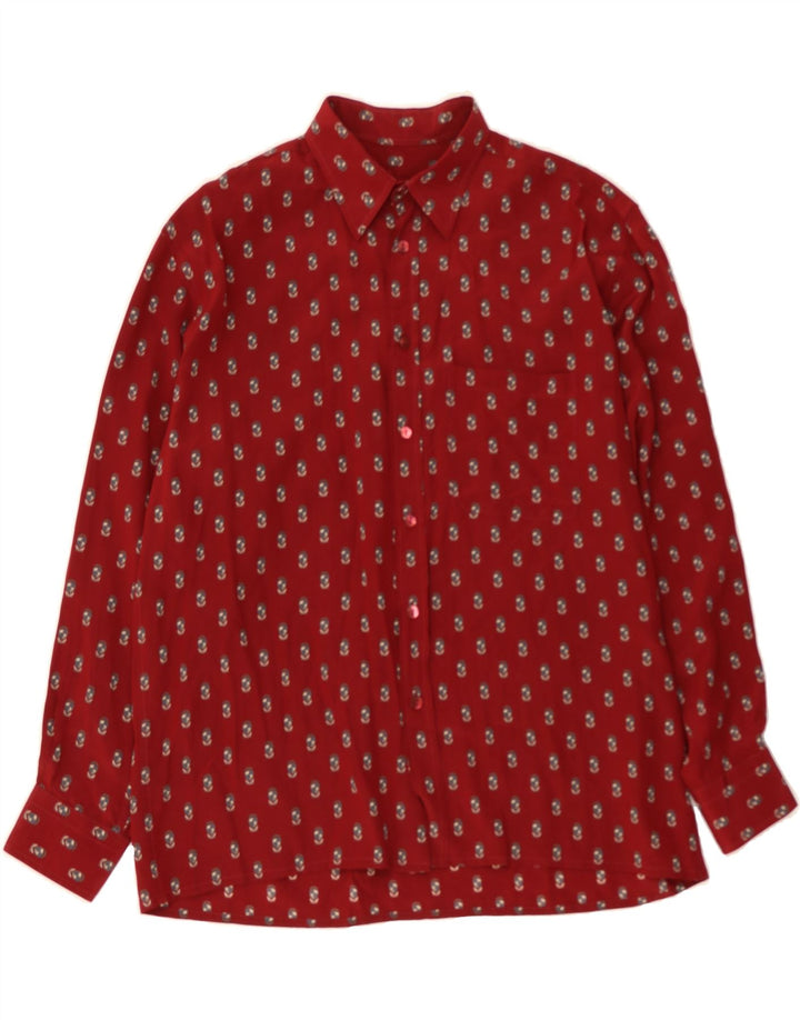 VINTAGE Mens Shirt Large Burgundy Spotted Vintage Vintage and Second-Hand Vintage from Messina Hembry 