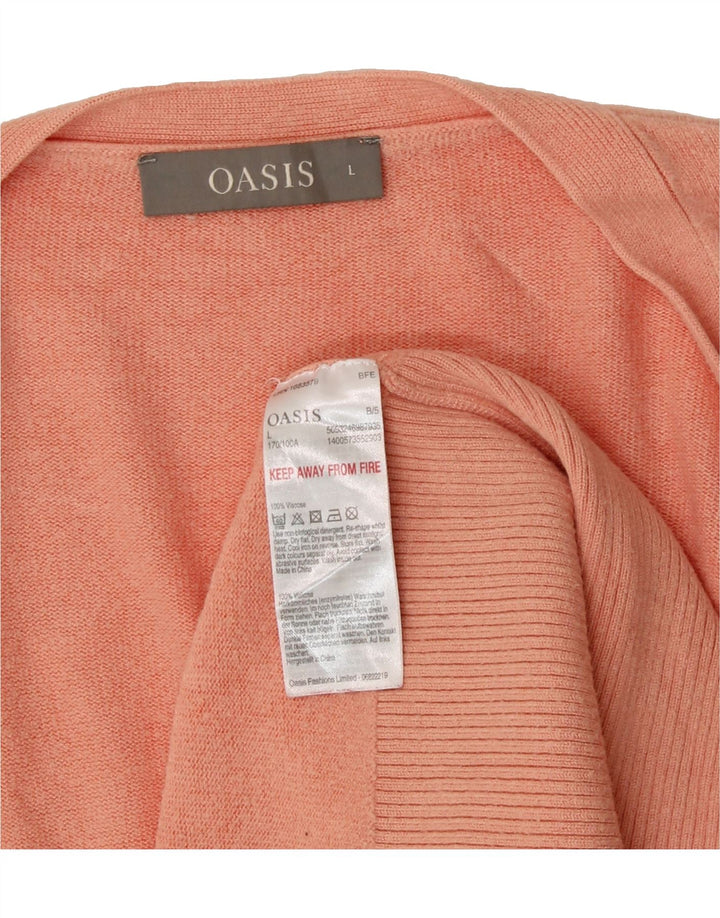 OASIS Womens Longline Open Cardigan Sweater UK 16 Large Orange Viscose Vintage Oasis and Second-Hand Oasis from Messina Hembry 