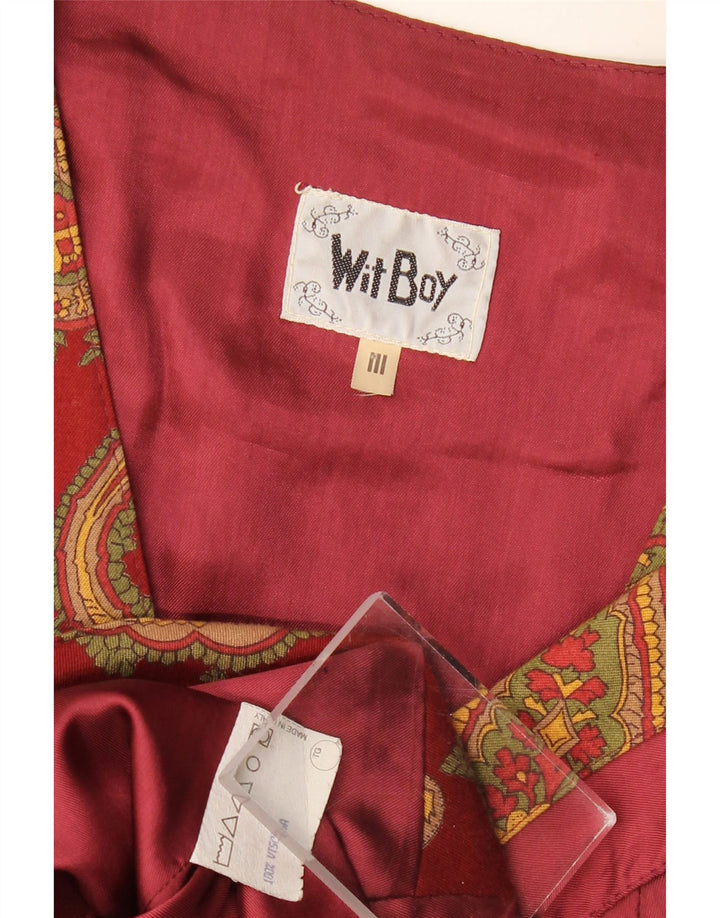 Wit Boy Herrevest Medium Burgundy Paisley Viscose