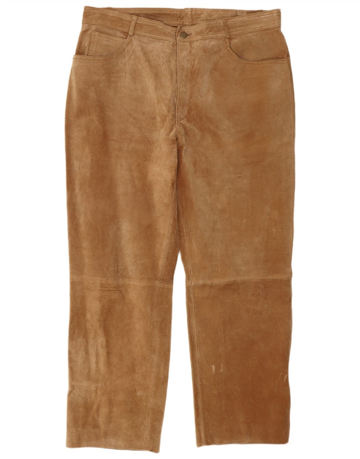 JCC Herre lige ruskindsbukser W40 L30 Beige Læder